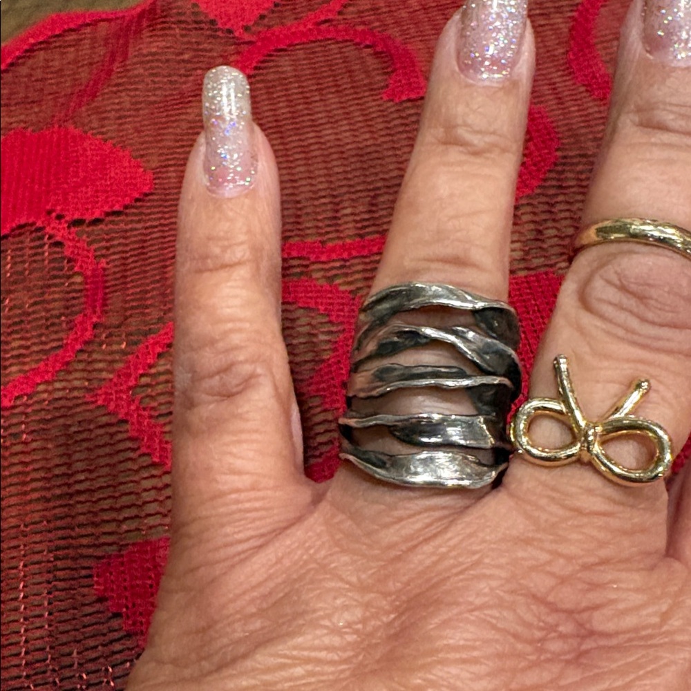 Silver Wave Ring Sterling Silver - image 3
